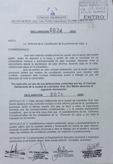 Jujuy-Rechazo liber